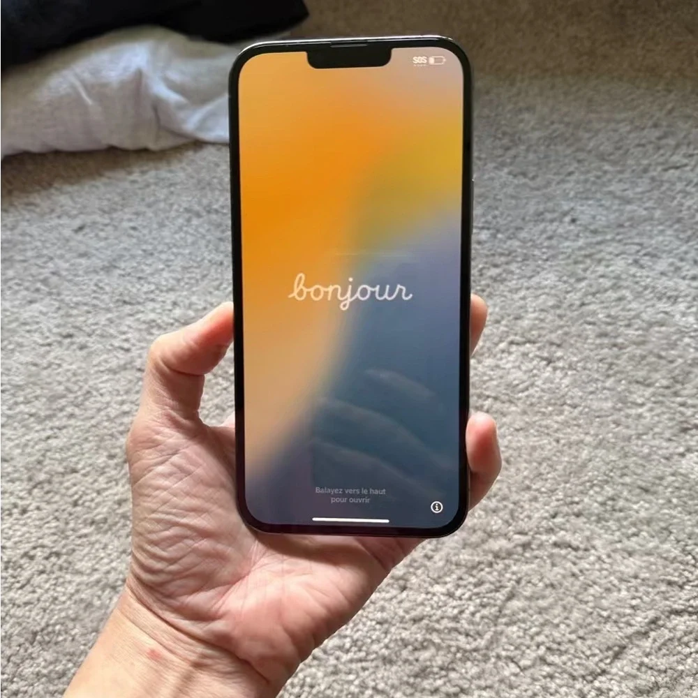 Apple iPhone with Black Front and Silver Frame